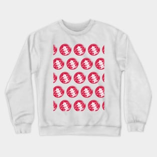 White pagoda on a red circle with storks pattern Crewneck Sweatshirt